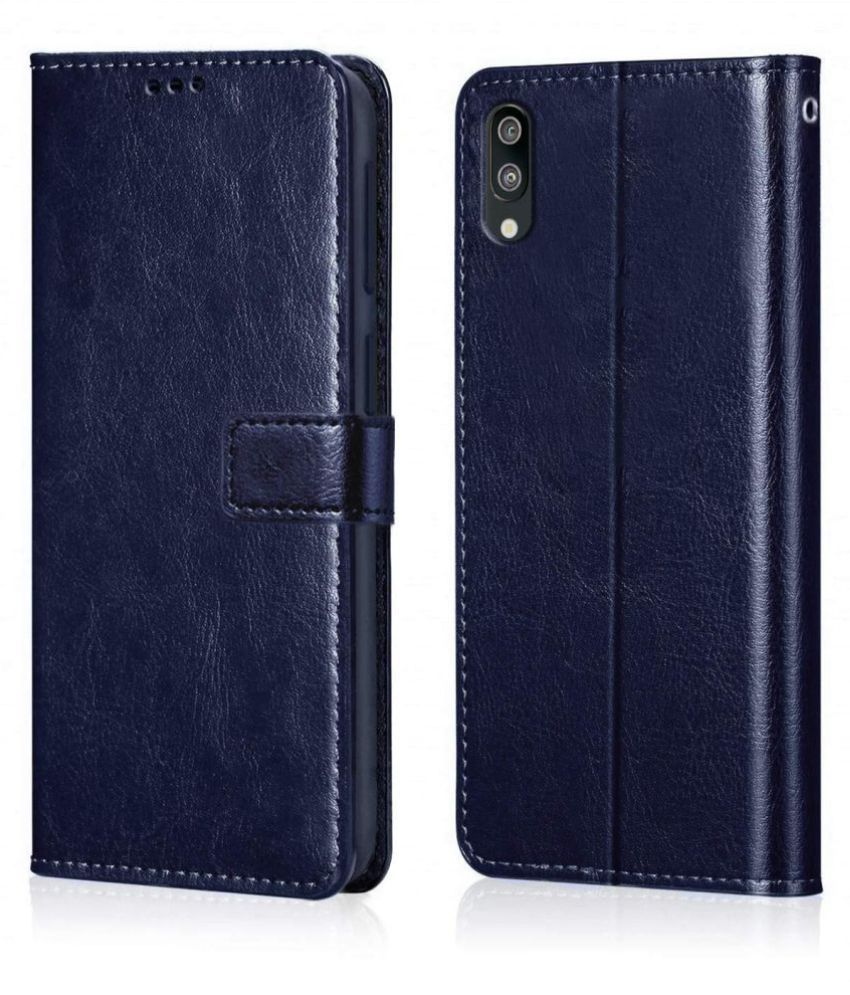     			Samsung Galaxy M10 Flip Cover by NBOX - Blue Viewing Stand and pocket