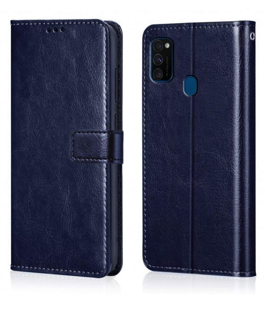     			Samsung Galaxy M31 Flip Cover by NBOX - Blue Viewing Stand and pocket