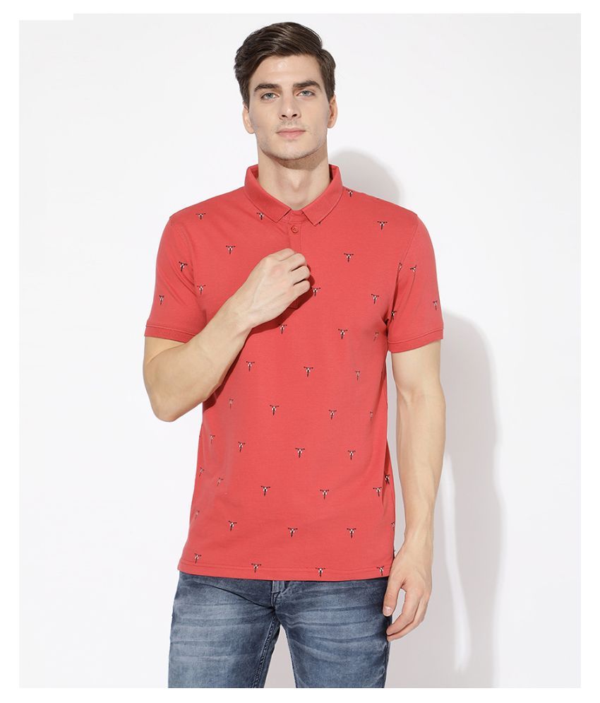 peach color tshirt for men