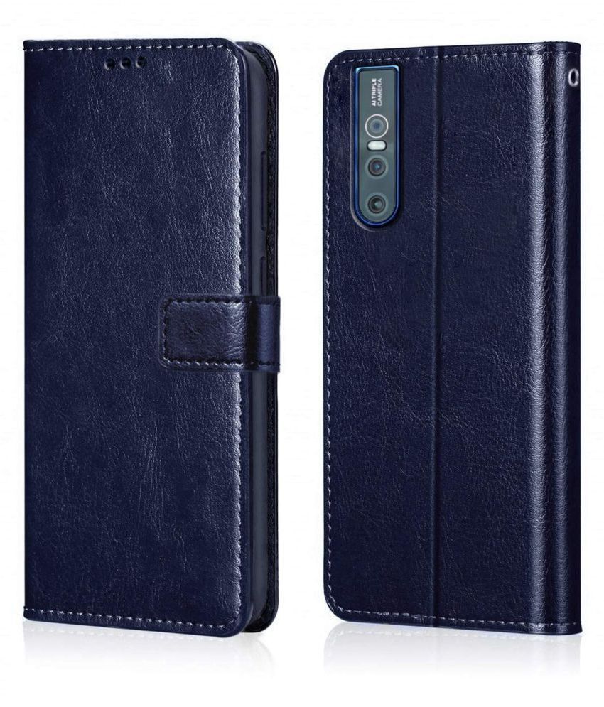     			Vivo V15 Pro Flip Cover by NBOX - Blue Viewing Stand and pocket