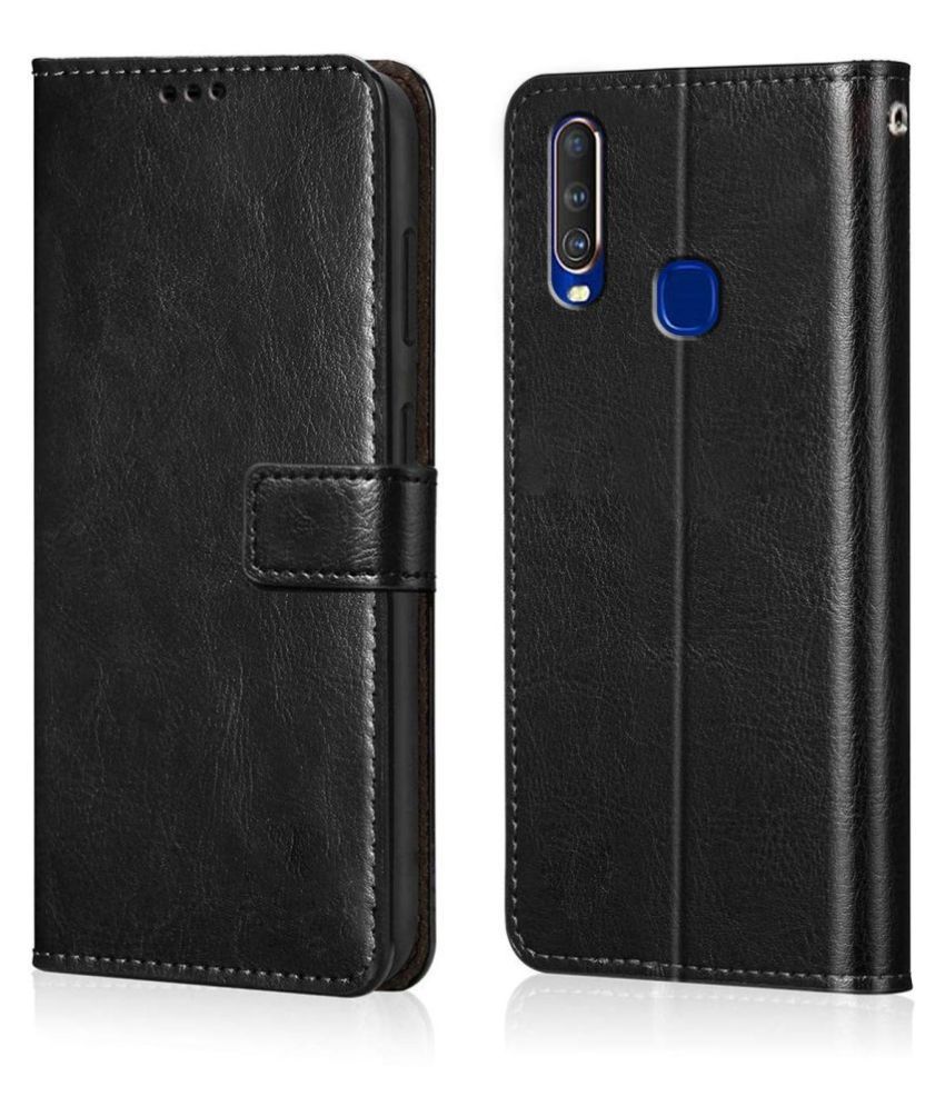     			Vivo Y17 Flip Cover by NBOX - Black Viewing Stand and pocket