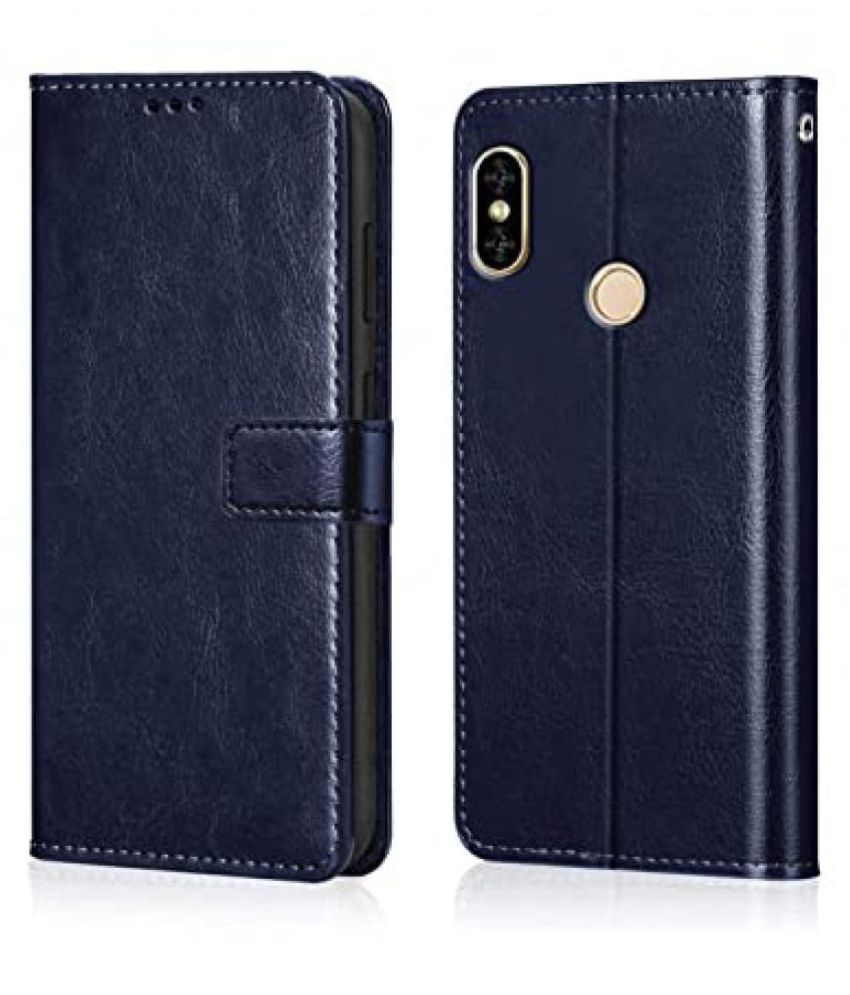     			Xiaomi Redmi Note 5 Pro Flip Cover by NBOX - Blue Viewing Stand and pocket