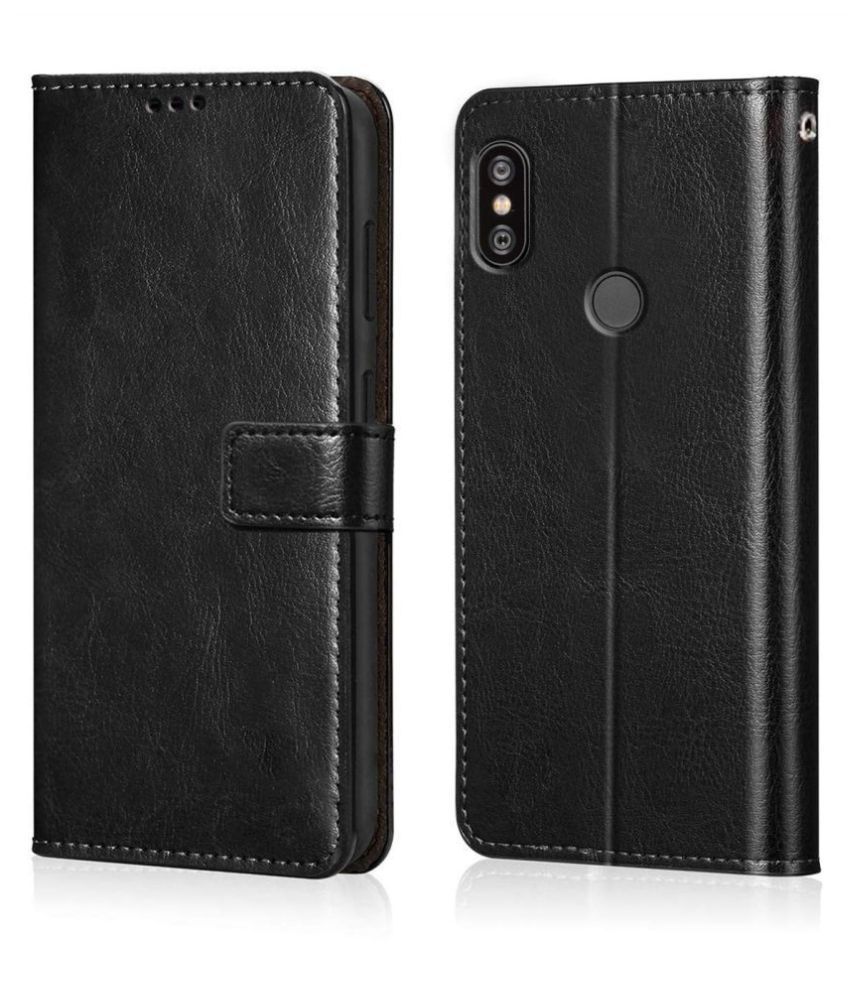     			Xiaomi Redmi Note 6 Pro Flip Cover by NBOX - Black Viewing Stand and pocket