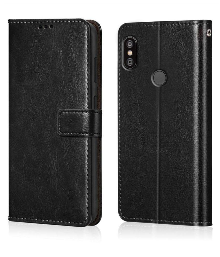     			Xiaomi Redmi Note 7 Pro Flip Cover by NBOX - Black Viewing Stand and pocket