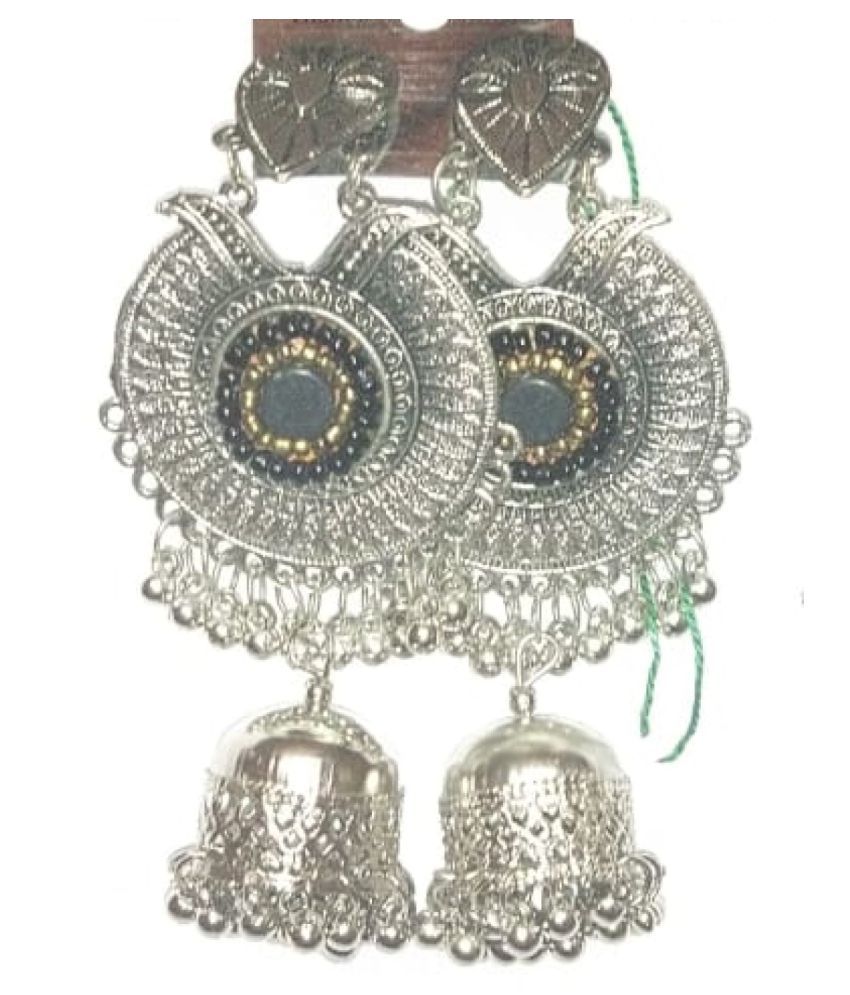 oxidized black earrings