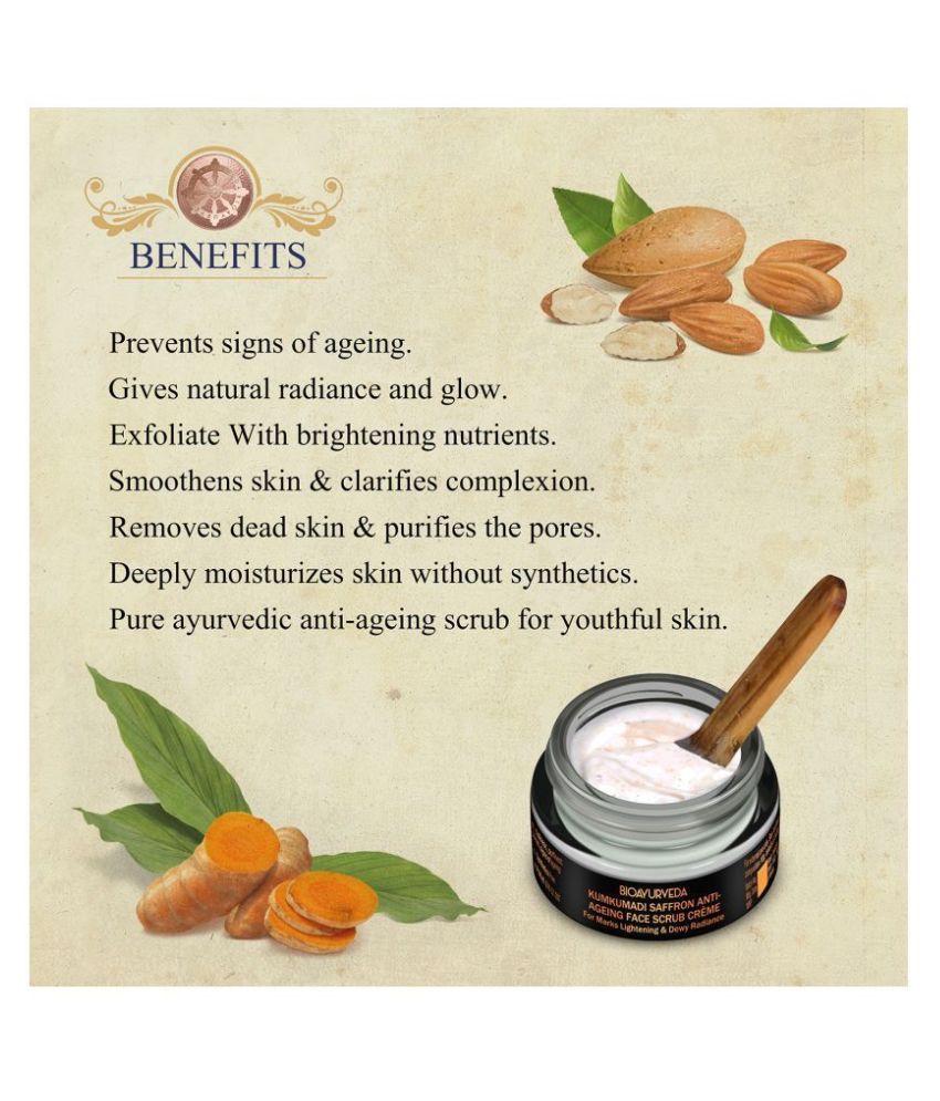 BioAyurveda Kumkumadi Saffron AntiAgeing Face Scrub Cream Facial Scrub