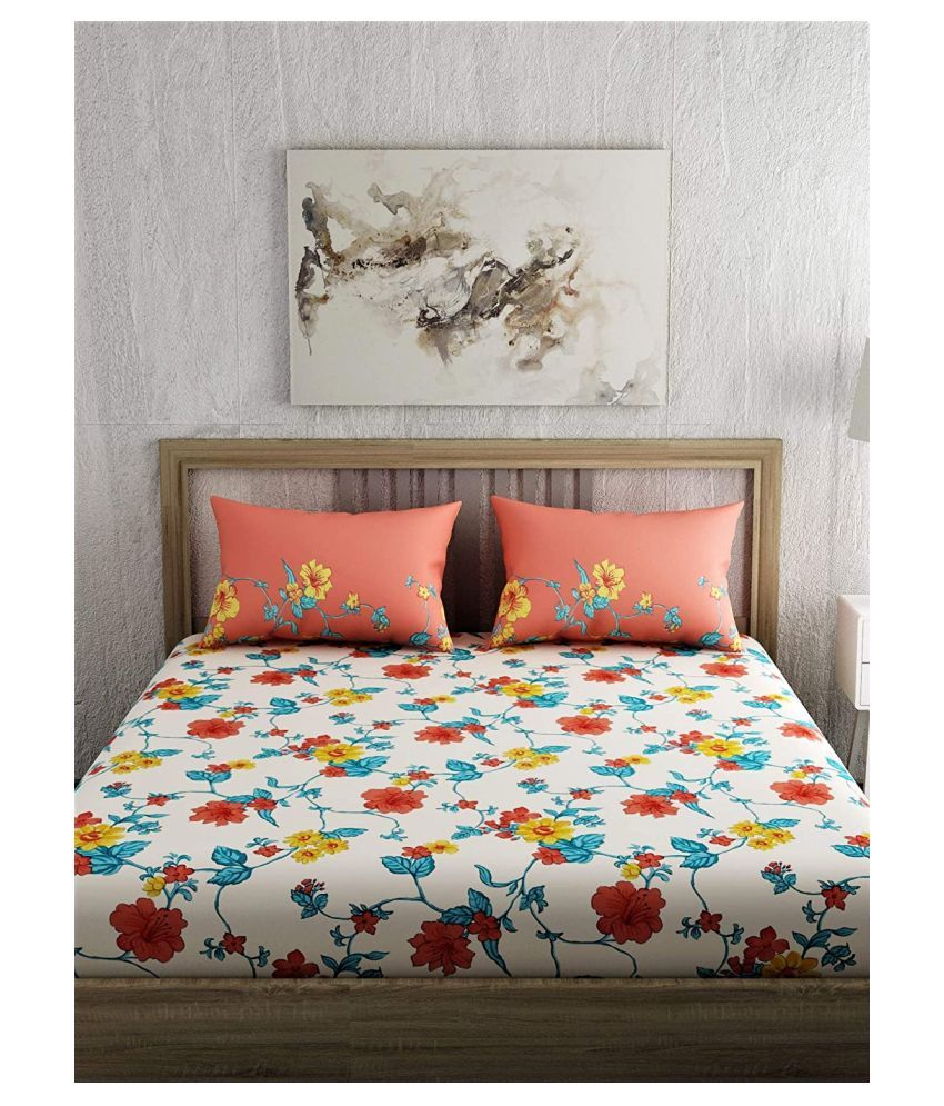 Portico Cotton Double Bedsheet with 2 Pillow Covers Buy Portico