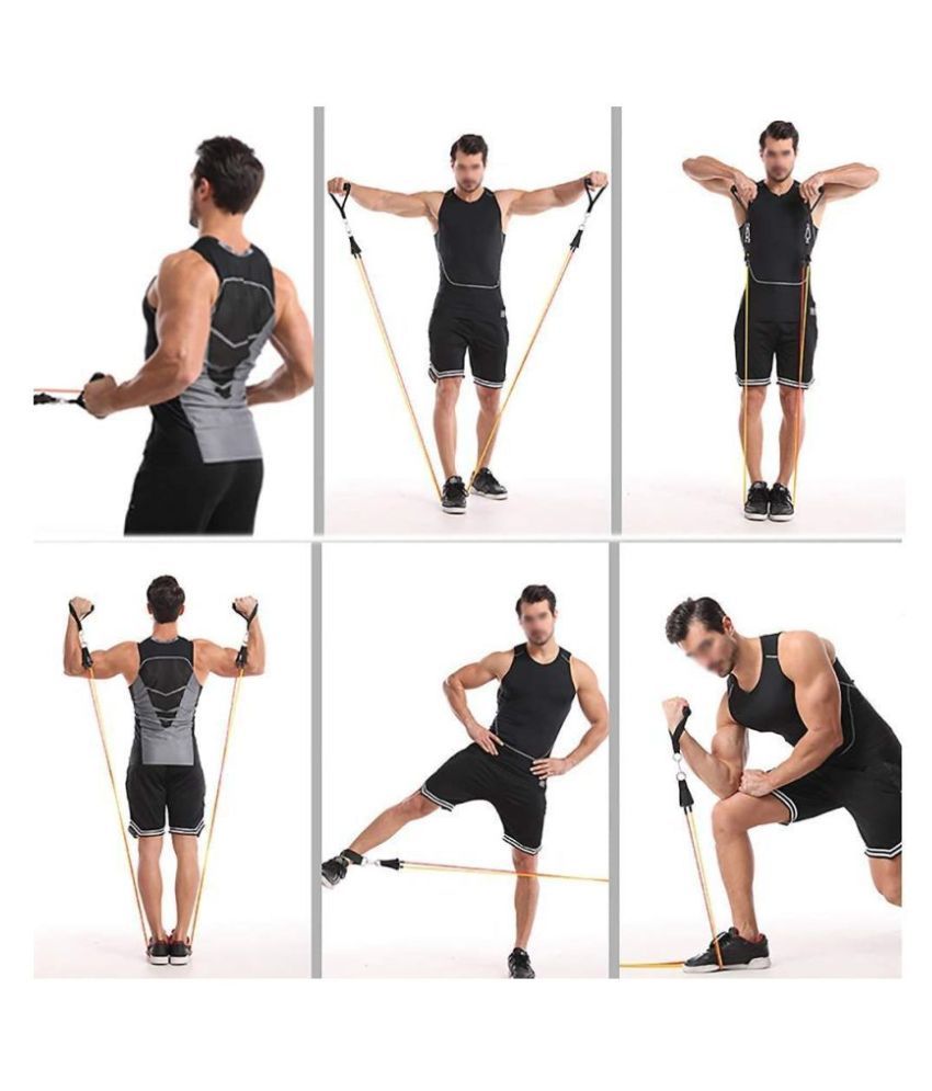 Double Resistance Tonning Tube Exercise Bands for Stretching, Workout