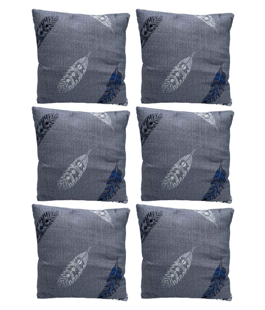     			House Of Quirk Set of 6 Polyester Cushion Covers 40X40 cm (16X16)