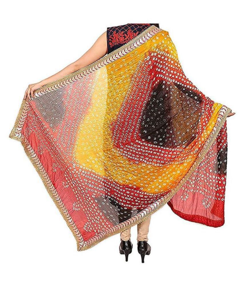     			Apratim Multicoloured Art Silk Bandhej Dupatta