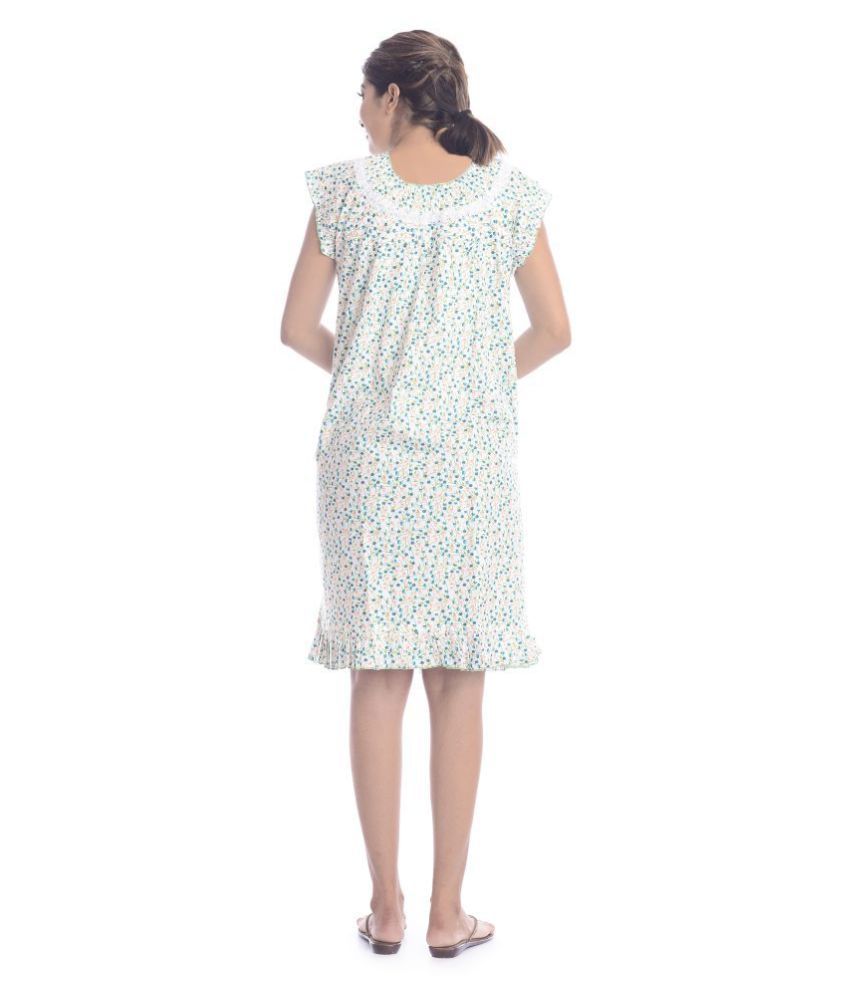 Buy Apratim Cotton Nighty & Night Gowns - White Online at Best Prices in India - Snapdeal