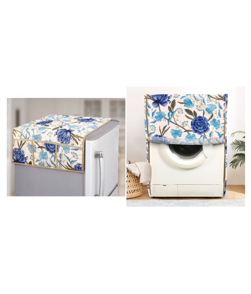     			E-Retailer Set of 2 Polyester Blue Washing Machine Cover for Universal Front Load