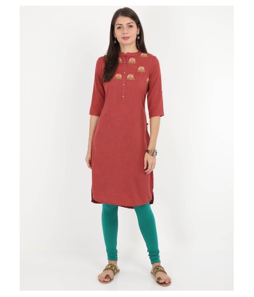     			Alena - Maroon Rayon Women's Straight Kurti