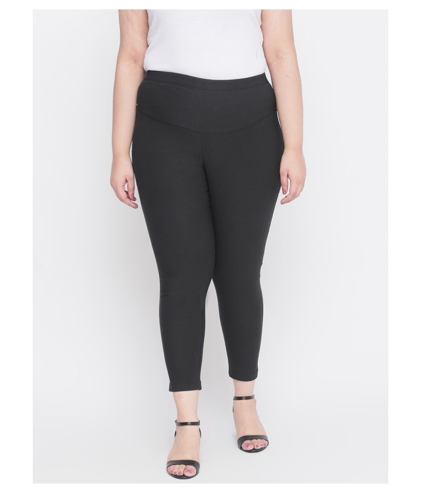 black cotton jeggings