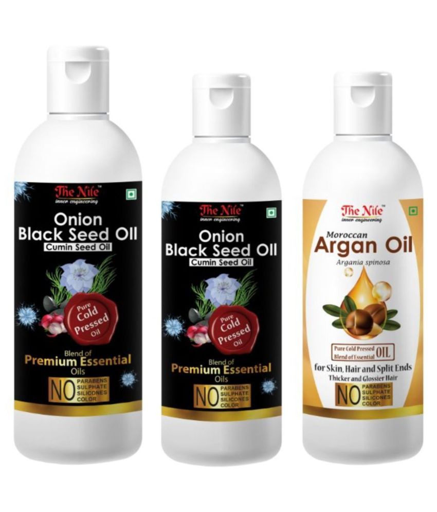     			The Nile Onion Blackseed 150 +100 Ml (250Ml) + Argan Oil 100 Ml 350 mL Pack of 3