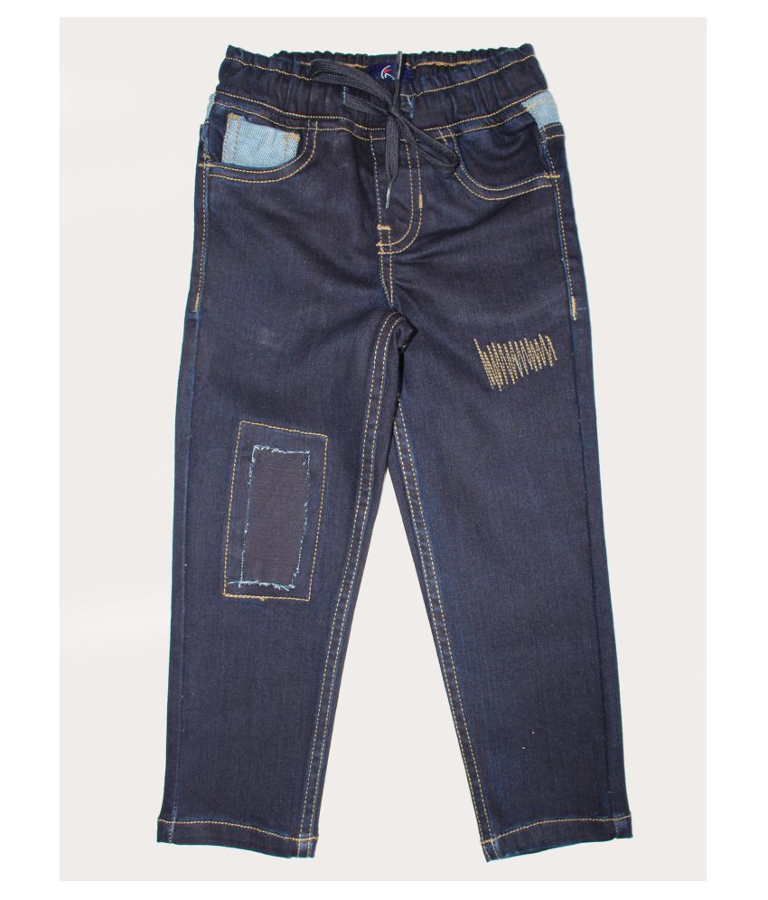 Boy's Fashion Reverse Yoke Denim Pant With Patch Damage Buy Boy's