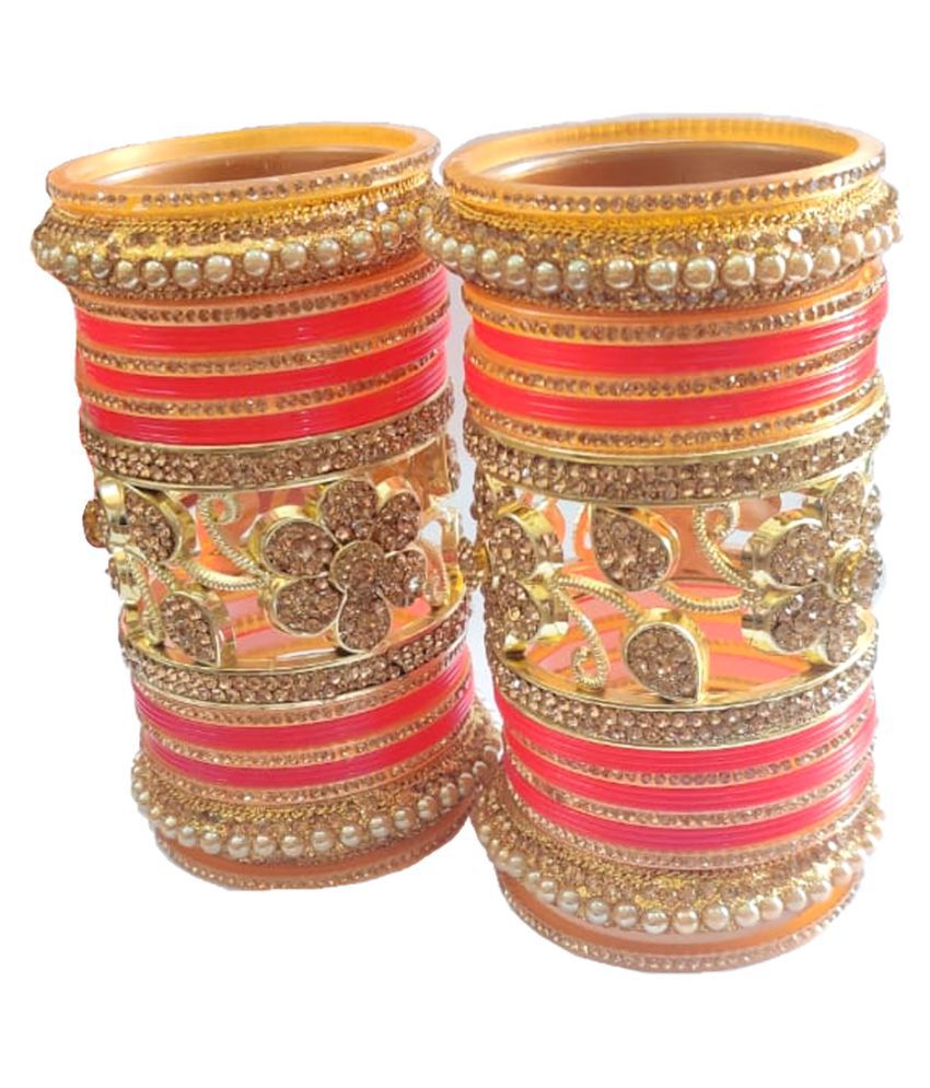 Bridal Chuda Wedding Marriage Punjabi Chooda Red Golden: Buy Bridal ...