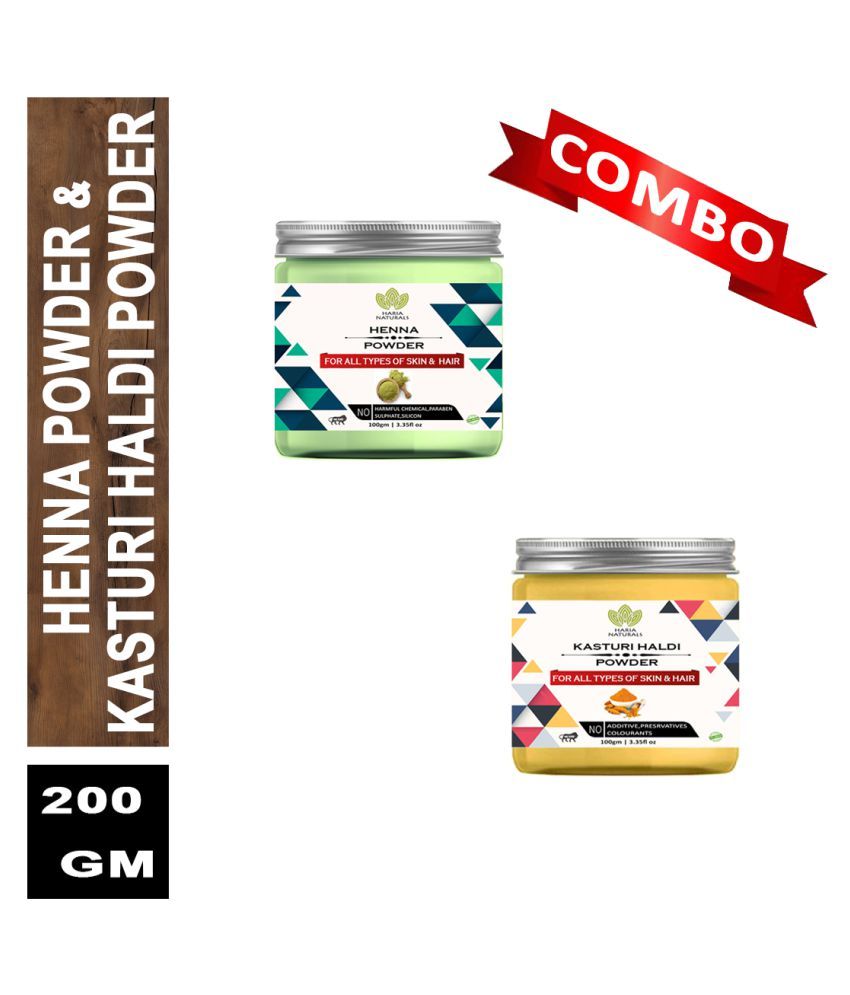 Haria Naturals 100 Pure & Naturals Henna & Kasturi Haldi Powder Face Pack 200 gm Pack of 2 Buy