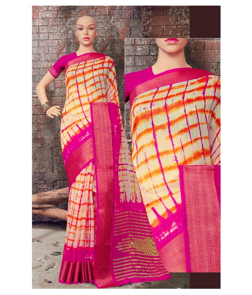 Manki Sarees Pink Linen Saree Buy Manki Sarees Pink Linen Saree Online At Low Price