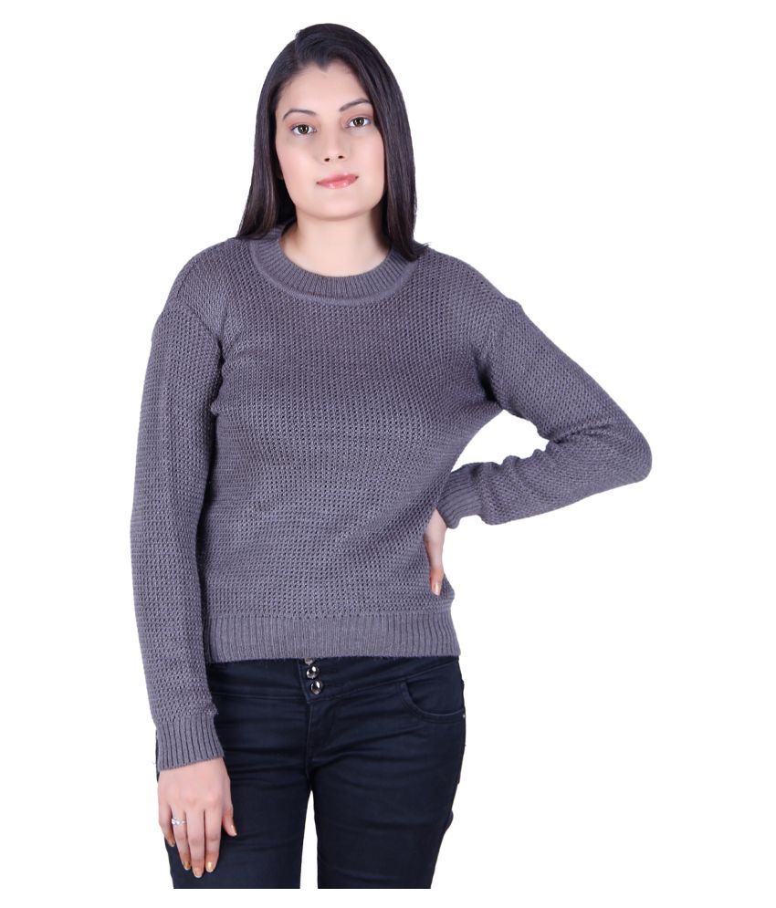     			Ogarti Acrylic Grey Pullovers