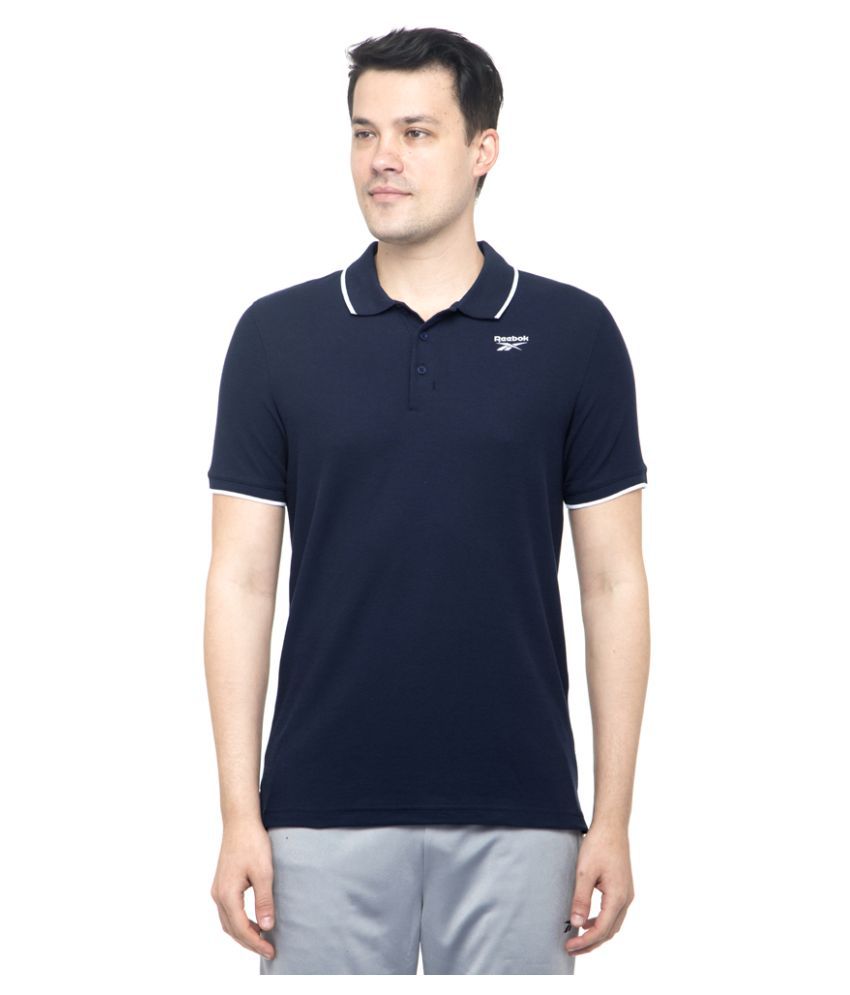 Reebok Black Cotton Polo T-Shirt - Buy Reebok Black Cotton Polo T-Shirt ...