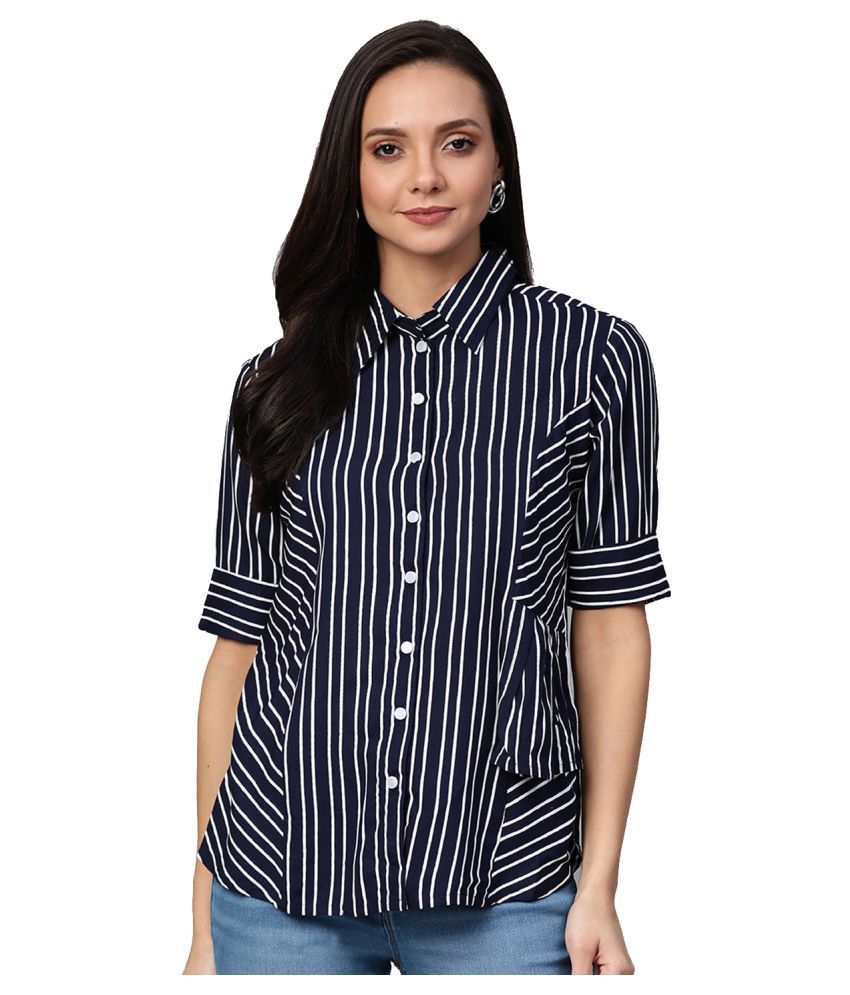     			Yash Gallery Blue Rayon Shirt - Single