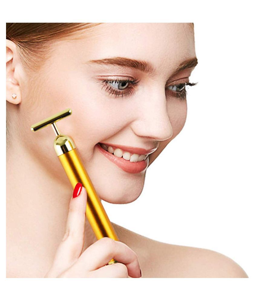 Gatih 24K Golden Beauty Facial Massager 24K Golden Beauty Bar T Shape Anti-Aging massager