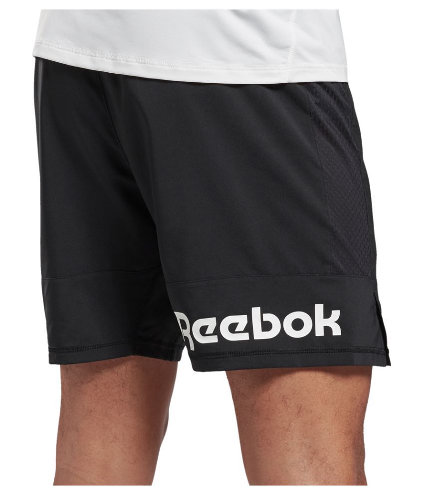 Reebok Black Polyester Running Shorts - Buy Reebok Black Polyester ...