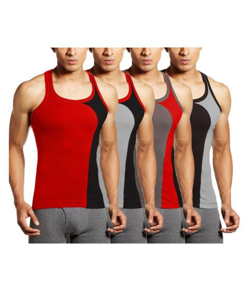     			Rupa Multi Sleeveless Vests Pack of 4