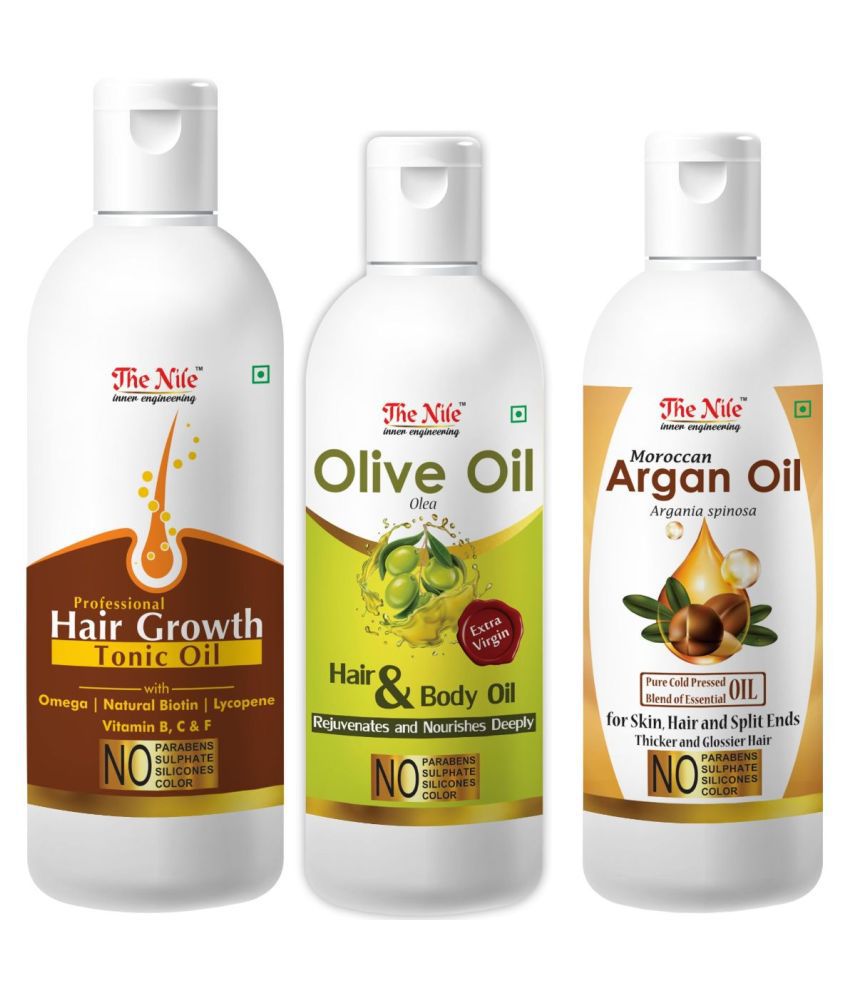     			The Nile HairTonic Oil 150 ML +Argan Oil 100 ML + Olive Oil 100 ML 350 mL Pack of 3