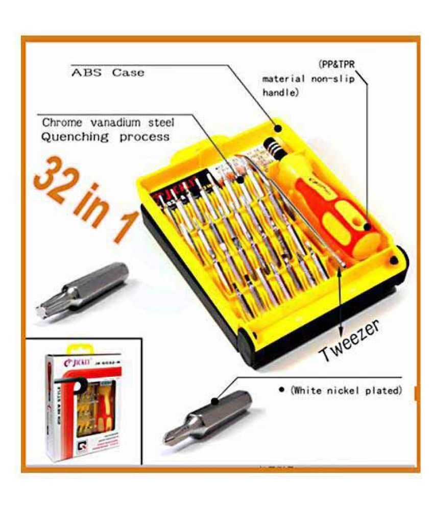 KIMAYAX JACKLY SCREW DRIVER SET COMBO YELLOW AND RED 32 IN 1 32 Pcs Screwdriver Set