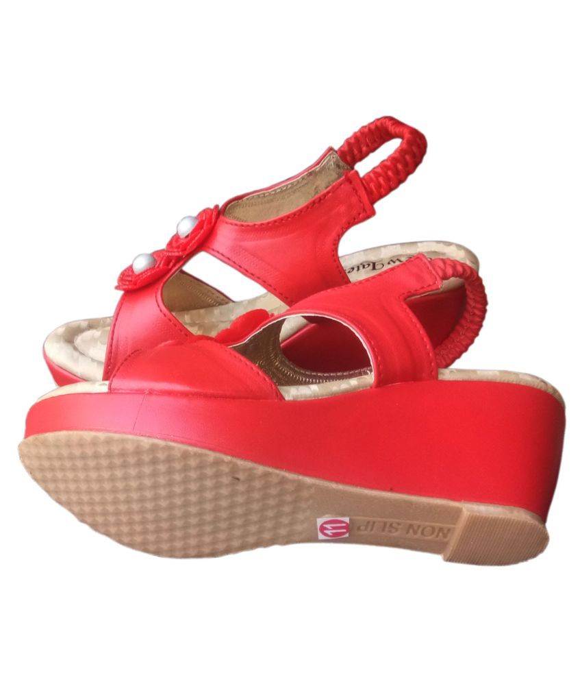 New latest kids Red wedges heel best Exclusive design sandal foor girls ...