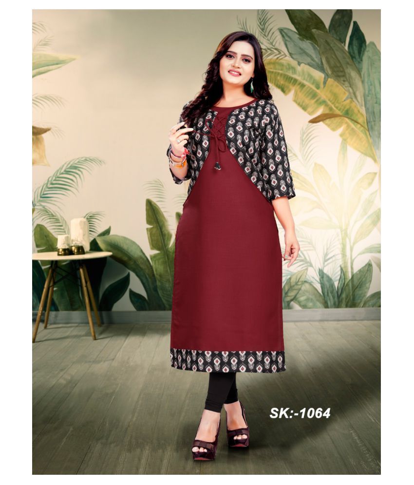 WOAIS Maroon Cotton Jacket Style SDL117642709 1 585e4