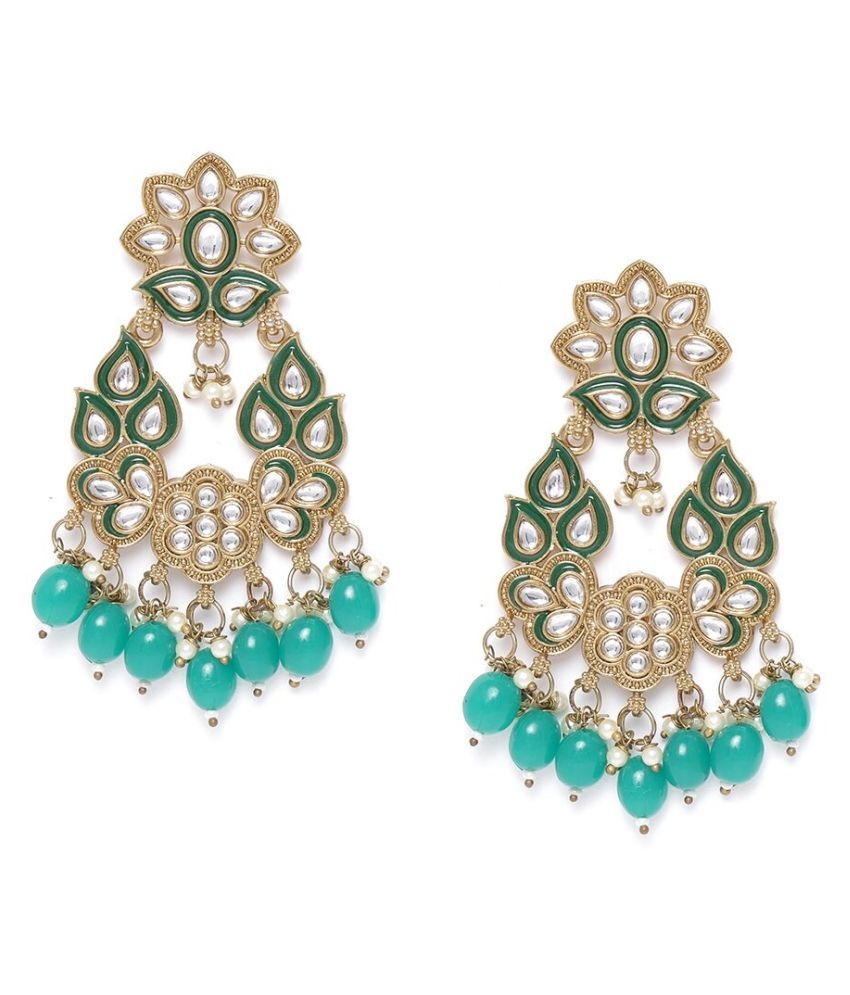 Priyassi Gold Plated Kundan Earring (Drop Earing) Set for Women and
