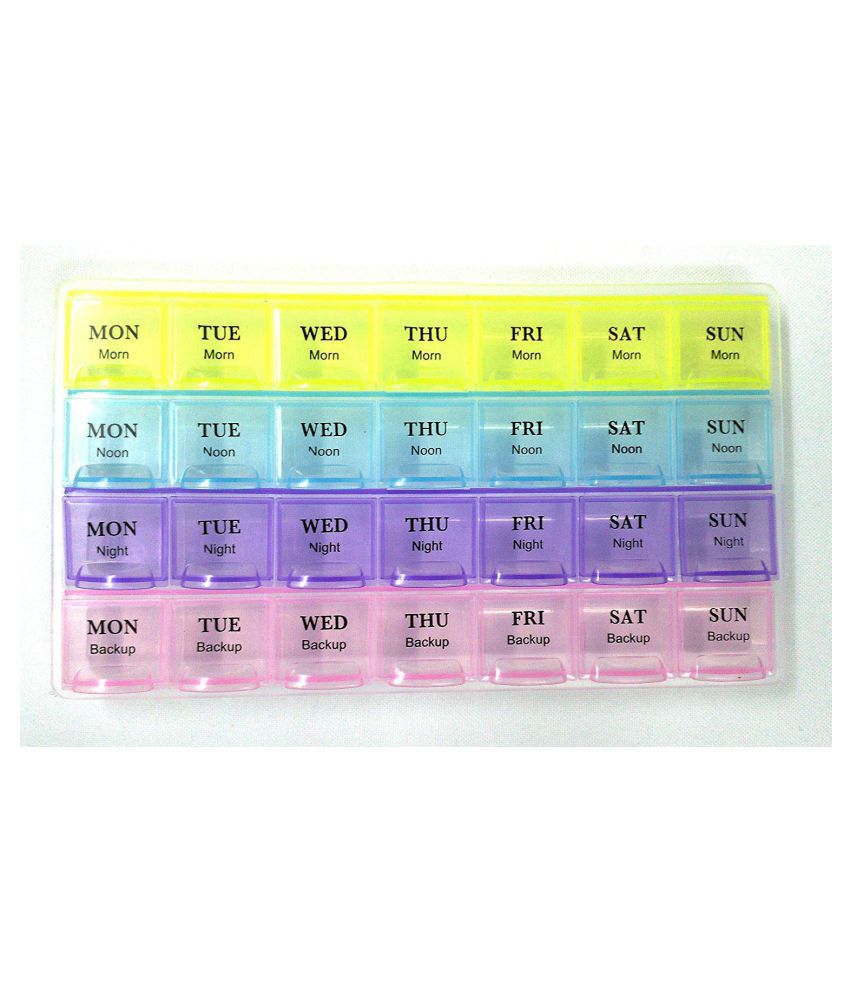     			28 Days 4 Weeks Pill Medicine Box Organizer(Multicolor)