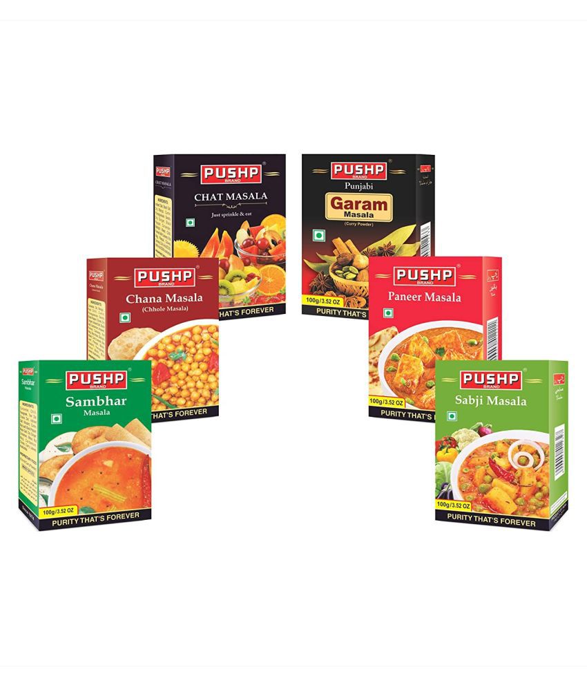 Pushp Brand (100g each) Punjabi Garam Masala, Chana Masala, Chat Masala ...