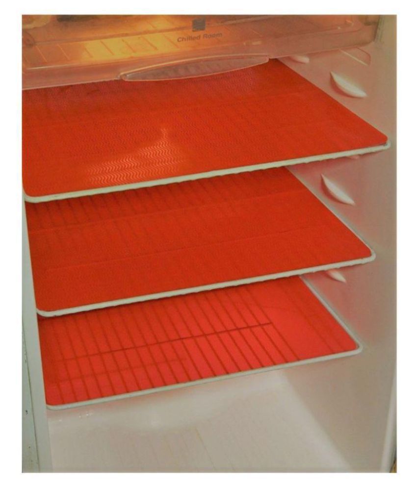     			E-Retailer Set of 3 PVC Red Fridge Mats