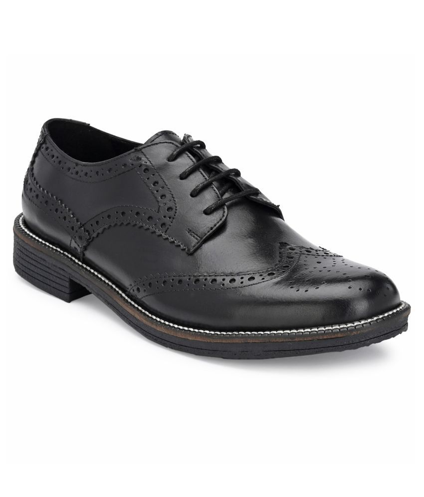 Carlo Romano Brogue Genuine Leather Black Formal Shoes Price in India ...