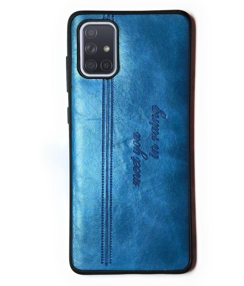     			Samsung Galaxy M31s Plain Cases NBOX - Blue Matte Finished Leather Cover
