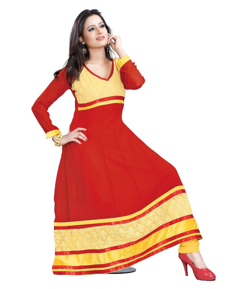 red georgette frock