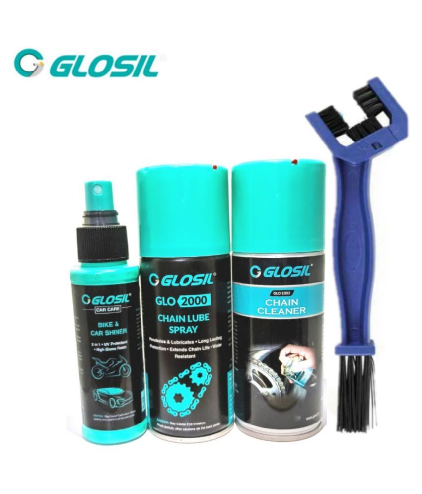 GLOSIL Kit Set chain lube & chain cleaner with chain cleaner Brush