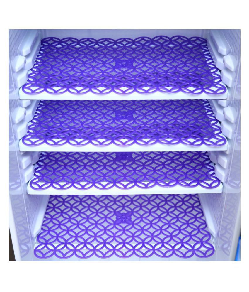 E-Retailer Set of 4 PVC Purple Fridge Mats