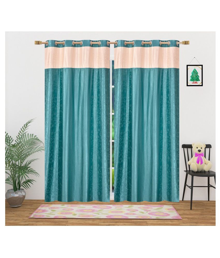 INDUS APPAREL Set of 2 Window Blackout Room Darkening Eyelet Polyester