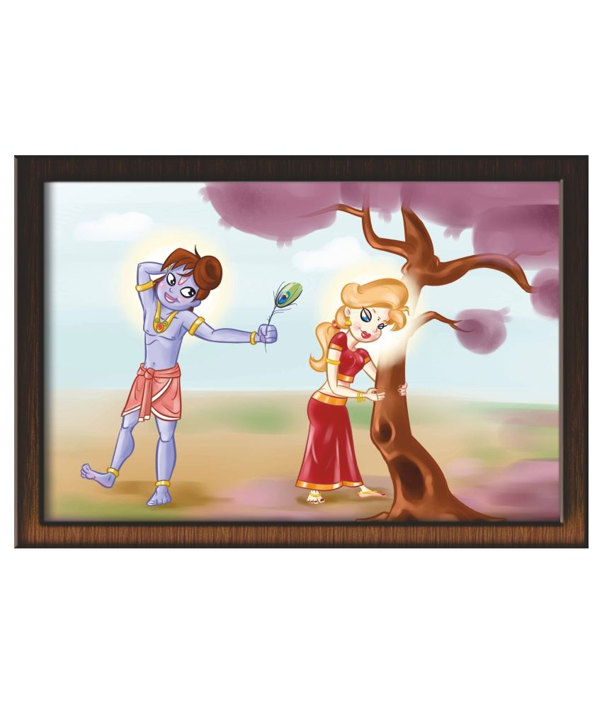 Kabira paintings | Krishna & Radha Animation Paintings Size (19x13 inch)  Paper Painting With Frame: Buy Kabira paintings | Krishna & Radha Animation  Paintings Size (19x13 inch) Paper Painting With Frame at