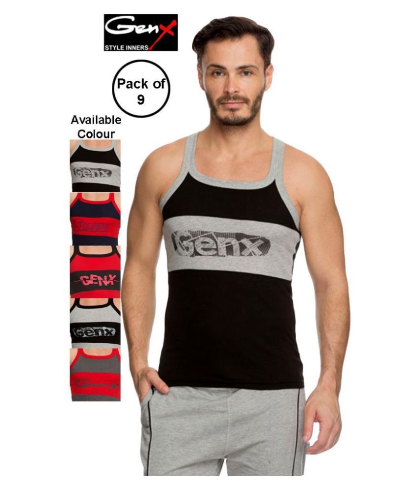     			Genx Multi Sleeveless Vests Pack of 9