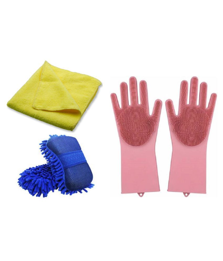 Microfiber Cloth,Rubber Gloves And Cleaning Sponge For Office,kitchen items for home cooking