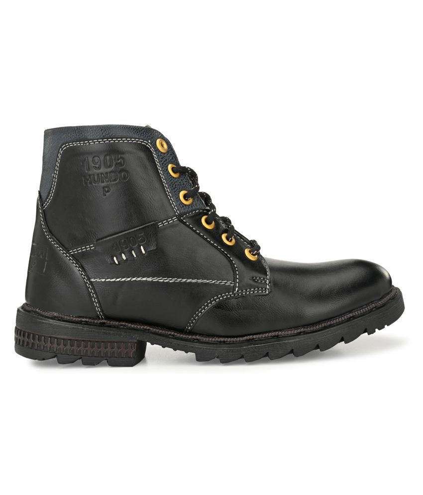 HUNDO P Black Casual Boot - Buy HUNDO P Black Casual Boot Online at ...