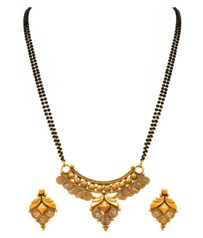     			JFL - Jewellery For Less Golden Mangalsutra Set