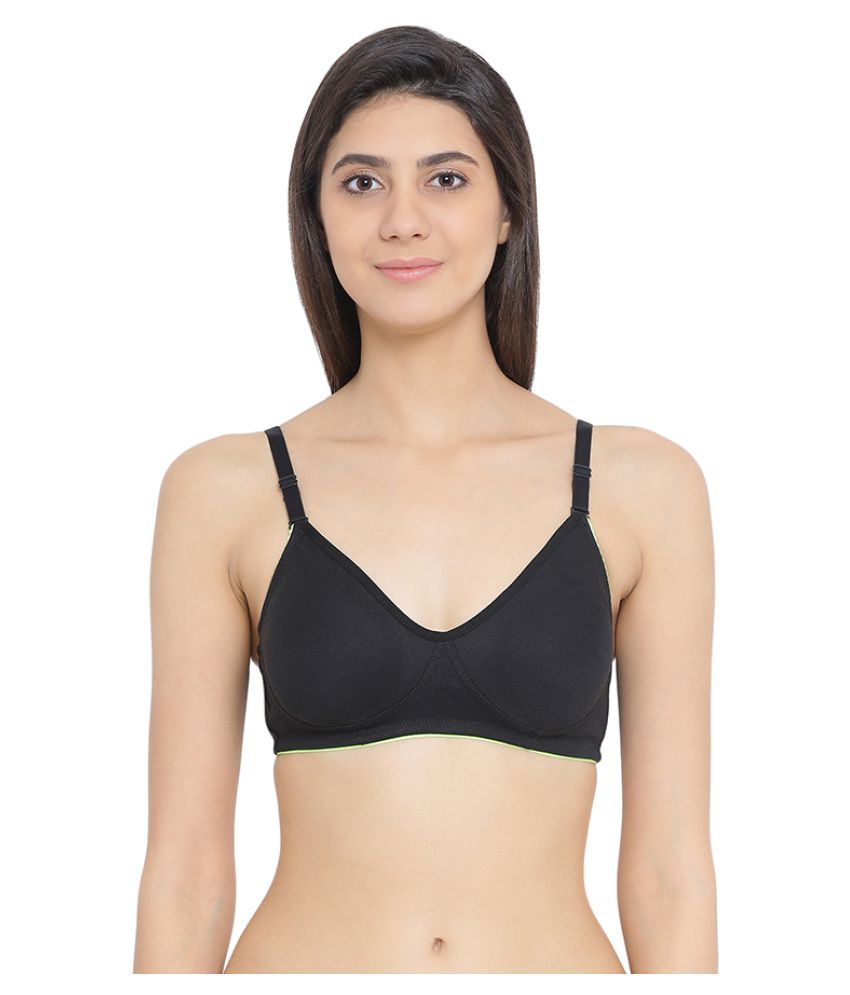     			Clovia Pack of 1 Cotton Non Padded Women's T-Shirt Bra ( Black )