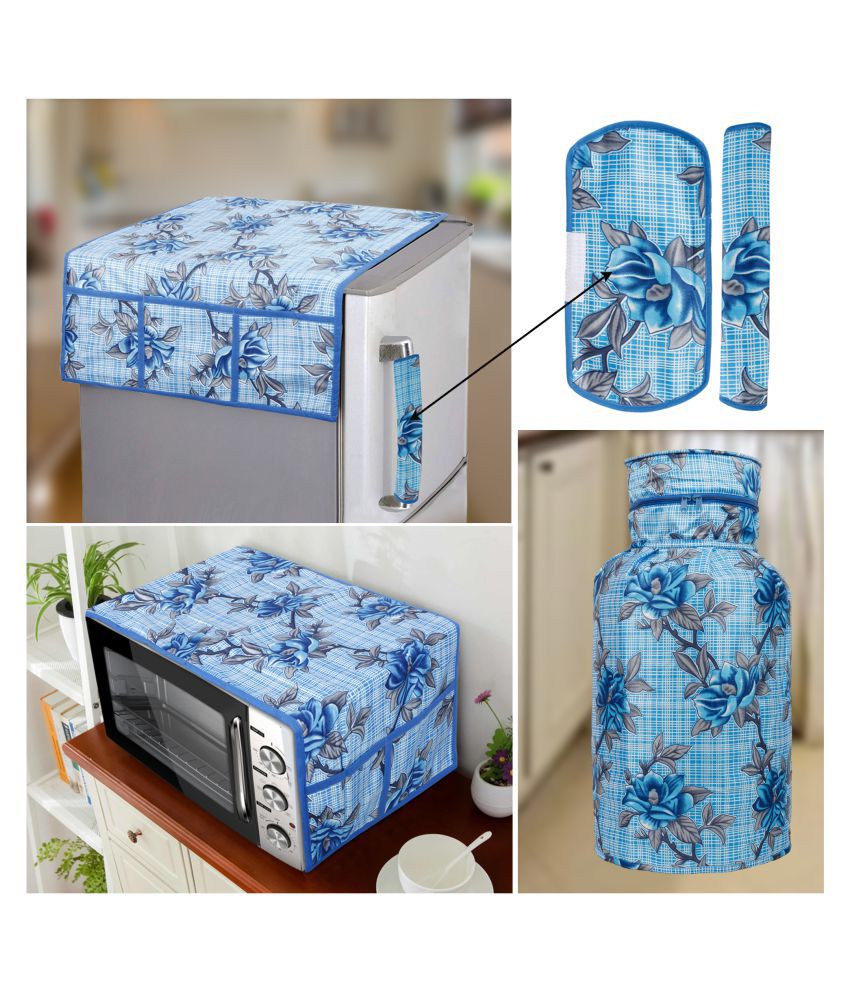     			E-Retailer Set of 5 Polyester Blue Fridge Top Cover